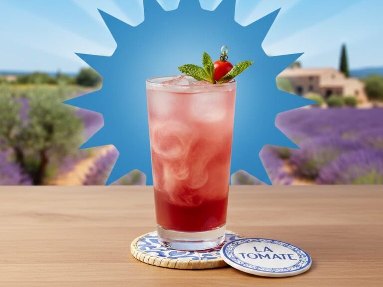 Un cocktail Tomate (pastis-grenadine)